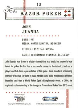 2006 Razor Poker #12 John Juanda Back